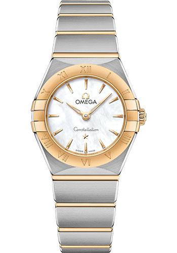 Omega Constellation Manhattan Quartz Watch - 25 mm Steel And Yellow Gold Case - Mother-Of-Pearl Dial - 131.20.25.60.05.002 - Luxury Time NYC