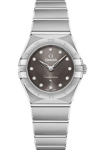 Omega Constellation Manhattan Quartz Watch - 25 mm Steel Case - Grey Diamond Dial - 131.10.25.60.56.001 - Luxury Time NYC