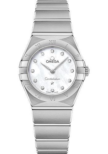 Omega Constellation Manhattan Quartz Watch - 25 mm Steel Case - Mother-Of-Pearl Diamond Dial - 131.10.25.60.55.001 - Luxury Time NYC