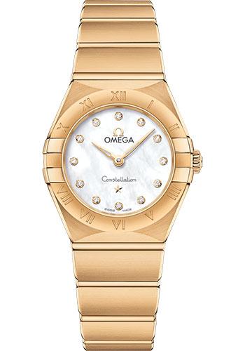 Omega Constellation Manhattan Quartz Watch - 25 mm Yellow Gold Case - Mother-Of-Pearl Diamond Dial - 131.50.25.60.55.002 - Luxury Time NYC