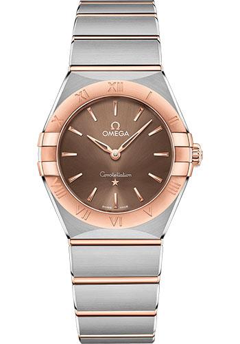 Omega Constellation Manhattan Quartz Watch - 28 mm Steel And Sedna Gold Case - Brown Dial - 131.20.28.60.13.001 - Luxury Time NYC