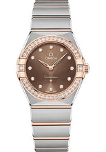 Load image into Gallery viewer, Omega Constellation Manhattan Quartz Watch - 28 mm Steel And Sedna Gold Case - Diamond-Paved Bezel - Brown Diamond Dial - 131.25.28.60.63.001 - Luxury Time NYC