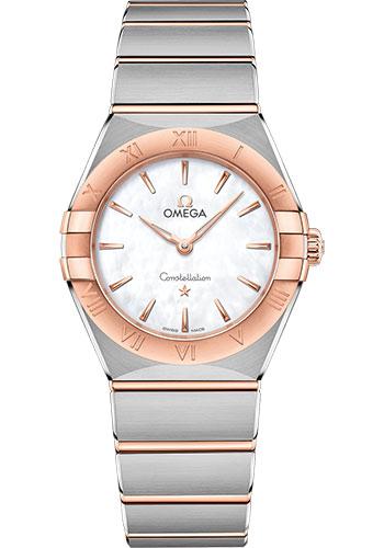 Omega Constellation Manhattan Quartz Watch - 28 mm Steel And Sedna Gold Case - Mother-Of-Pearl Dial - 131.20.28.60.05.001 - Luxury Time NYC