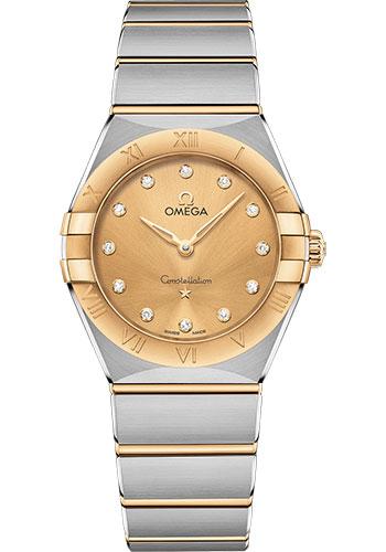 Omega Constellation Manhattan Quartz Watch - 28 mm Steel And Yellow Gold Case - Champagne Diamond Dial - 131.20.28.60.58.001 - Luxury Time NYC