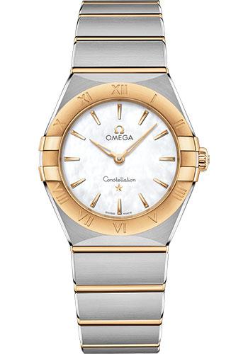 Omega Constellation Manhattan Quartz Watch - 28 mm Steel And Yellow Gold Case - Mother-Of-Pearl Dial - 131.20.28.60.05.002 - Luxury Time NYC