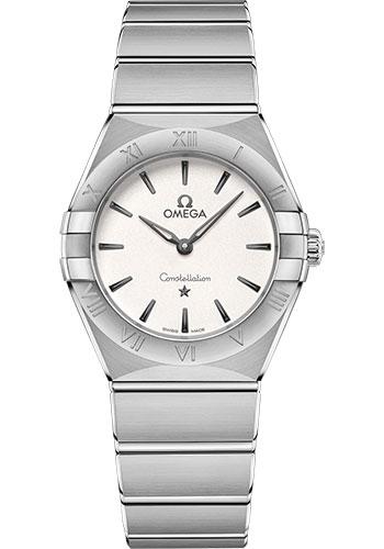 Omega Constellation Manhattan Quartz Watch - 28 mm Steel Case - Crystal White Silvery Dial - 131.10.28.60.02.001 - Luxury Time NYC