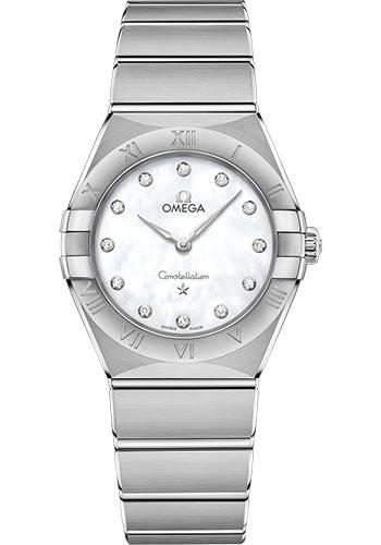 Omega Constellation Manhattan Quartz Watch - 28 mm Steel Case - Mother-Of-Pearl Diamond Dial - 131.10.28.60.55.001 - Luxury Time NYC