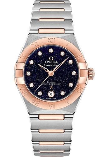 Omega Constellation Omega Co-Axial Master Chronometer - 29 mm Steel And Sedna Gold Case - Blue Glass Diamond Dial - 131.20.29.20.53.002 - Luxury Time NYC