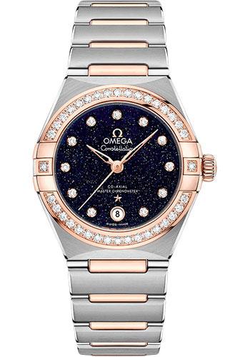 Omega Constellation Omega Co-Axial Master Chronometer - 29 mm Steel And Sedna Gold Case - Diamond Bezel - Blue Glass Diamond Dial - 131.25.29.20.53.002 - Luxury Time NYC