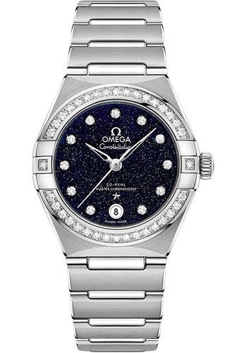 Omega Constellation Omega Co-Axial Master Chronometer - 29 mm Steel Case - Diamond Bezel - Blue Glass Diamond Dial - 131.15.29.20.53.001 - Luxury Time NYC