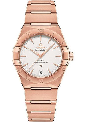 Omega Constellation OMEGA Co-Axial Master Chronometer - 36 mm Sedna Gold Case - Silvery Dial - 131.50.36.20.02.001 - Luxury Time NYC