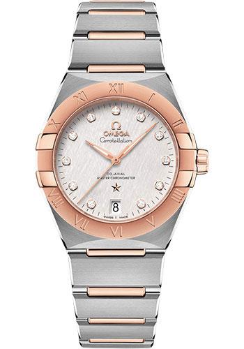 Omega Constellation OMEGA Co-Axial Master Chronometer - 36 mm Steel And Sedna Gold Case - Silvery Diamond Dial - 131.20.36.20.52.001 - Luxury Time NYC