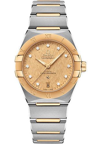 Omega Constellation OMEGA Co-Axial Master Chronometer - 36 mm Steel And Yellow Gold Case - Champagne Diamond Dial - 131.20.36.20.58.001 - Luxury Time NYC