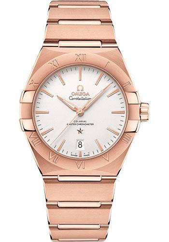 Omega Constellation OMEGA Co-Axial Master Chronometer - 39 mm Sedna Gold Case - Opaline Silvery Dial - 131.50.39.20.02.001 - Luxury Time NYC