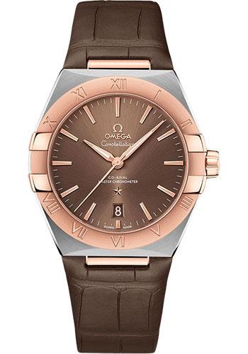 Omega Constellation OMEGA Co-Axial Master Chronometer - 39 mm Steel And Sedna Gold Case - Brown Dial - Brown Leather Strap - 131.23.39.20.13.001 - Luxury Time NYC