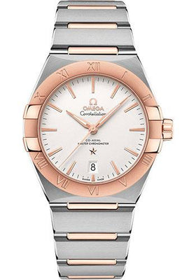 Omega Constellation OMEGA Co-Axial Master Chronometer - 39 mm Steel And Sedna Gold Case - Silvery Dial - 131.20.39.20.02.001 - Luxury Time NYC