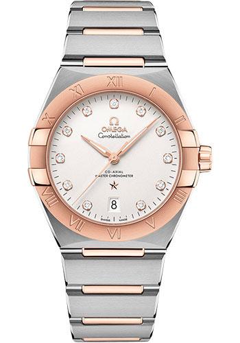 Omega Constellation OMEGA Co-Axial Master Chronometer - 39 mm Steel And Sedna Gold Case - Silvery Diamond Dial - 131.20.39.20.52.001 - Luxury Time NYC