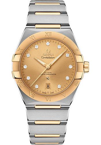 Omega Constellation OMEGA Co-Axial Master Chronometer - 39 mm Steel And Yellow Gold Case - Champagne Diamond Dial - 131.20.39.20.58.001 - Luxury Time NYC