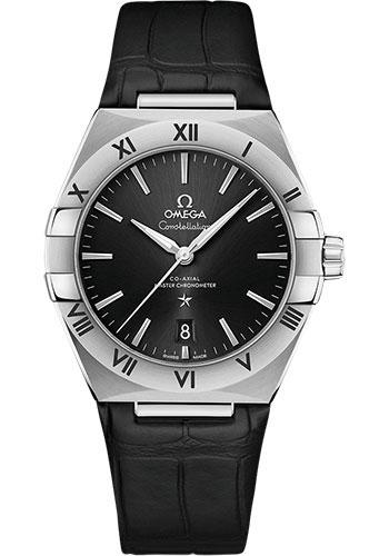 Omega Constellation OMEGA Co-Axial Master Chronometer - 39 mm Steel Case - Black Dial - Black Leather Strap - 131.13.39.20.01.001 - Luxury Time NYC