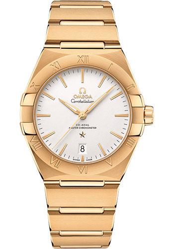 Omega Constellation OMEGA Co-Axial Master Chronometer - 39 mm Yellow Gold Case - Silvery Dial - 131.50.39.20.02.002 - Luxury Time NYC