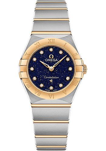 Omega Constellation Quartz - 25 mm Steel And Yellow Gold Case - Blue Glass Diamond Dial - 131.20.25.60.53.001 - Luxury Time NYC