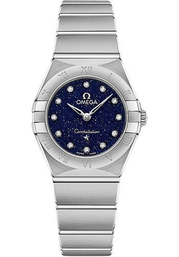 Omega Constellation Quartz - 25 mm Steel Case - Blue Glass Diamond Dial - 131.10.25.60.53.001 - Luxury Time NYC