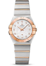 Load image into Gallery viewer, Omega Constellation Quartz 27 mm Watch - 27.0 mm Steel And Red Gold Case - 18K Red Gold Bezel - Mother-Of-Pearl Diamond Dial - Steel Bracelet - 123.20.27.60.55.006 - Luxury Time NYC