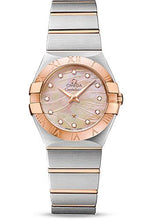 Load image into Gallery viewer, Omega Constellation Quartz 27 mm Watch - 27.0 mm Steel And Red Gold Case - 18K Red Gold Bezel - Red Gold Mother-Of-Pearl Diamond Dial - Steel Bracelet - 123.20.27.60.57.002 - Luxury Time NYC