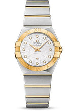 Load image into Gallery viewer, Omega Constellation Quartz 27 mm Watch - 27.0 mm Steel And Yellow Gold Case - Mother-Of-Pearl Diamond Dial - Steel Bracelet - 123.20.27.60.55.005 - Luxury Time NYC