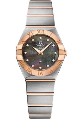 Omega Constellation Quartz Tahiti Watch - 24 mm Steel And Red Gold Case - Tahiti Mother-Of-Pearl Diamond Dial - 123.20.24.60.57.005 - Luxury Time NYC