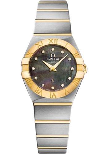 Omega Constellation Quartz Tahiti Watch - 24 mm Steel And Yellow Gold Case - Tahiti Mother-Of-Pearl Diamond Dial - 123.20.24.60.57.006 - Luxury Time NYC