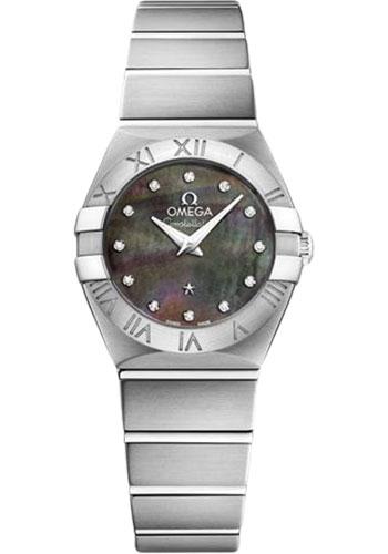 Omega Constellation Quartz Tahiti Watch - 24 mm Steel Case - Tahiti Mother-Of-Pearl Diamond Dial - 123.10.24.60.57.003 - Luxury Time NYC