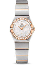 Load image into Gallery viewer, Omega Constellation Quartz Watch - 24 mm Steel And Red Gold Case - Diamond-Set Red Gold Bezel - Mother-Of-Pearl Diamond Dial - Steel Bracelet - 123.25.24.60.55.012 - Luxury Time NYC