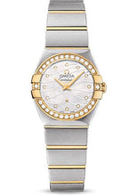 Load image into Gallery viewer, Omega Constellation Quartz Watch - 24 mm Steel And Yellow Gold Case - Diamond-Set Yellow Gold Bezel - Mother-Of-Pearl Diamond Dial - Steel Bracelet - 123.25.24.60.55.011 - Luxury Time NYC