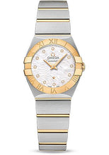 Load image into Gallery viewer, Omega Constellation Quartz Watch - 24 mm Steel Case - 18K Yellow Gold Bezel - Mother-Of-Pearl Diamond Dial - 123.20.24.60.55.008 - Luxury Time NYC