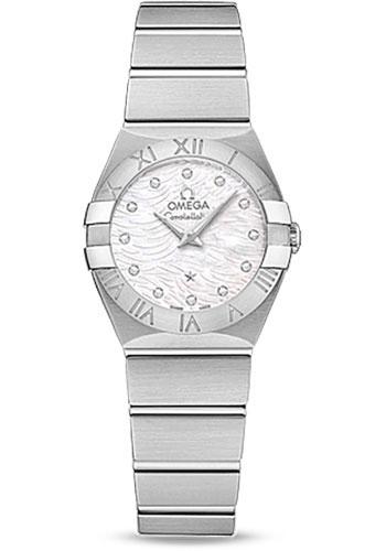 Omega Constellation Quartz Watch - 24 mm Steel Case - Mother-Of-Pearl Diamond Dial - 123.10.24.60.55.004 - Luxury Time NYC