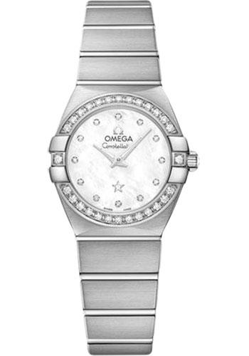 Omega Constellation Quartz Watch - 24 mm White Gold Case - Mother-Of-Pearl Diamond Dial - 123.55.24.60.55.017 - Luxury Time NYC