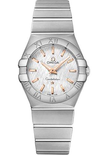 Omega Constellation Quartz Watch - 27 mm Steel Case - White -Silvery Dial - 123.10.27.60.02.004 - Luxury Time NYC