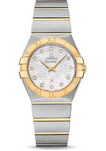 Load image into Gallery viewer, Omega Constellation Quartz Watch - 27 mm Steel Case - Yellow Gold Bezel - Mother-Of-Pearl Diamond Dial - 123.20.27.60.55.008 - Luxury Time NYC