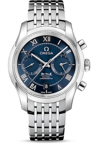 Omega De Ville Co-Axial Chronograph Watch - 42 mm Steel Case - Blue Dial - 431.10.42.51.03.001 - Luxury Time NYC