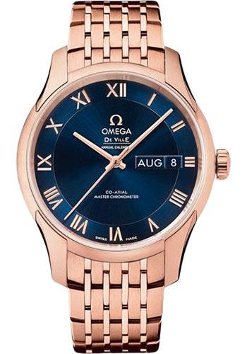 Omega De Ville Hour Vision Co-Axial Master Chronometer Annual Calendar Watch - 41 mm Sedna Gold Case - Two-Zone Blue Dial - 433.50.41.22.03.001 - Luxury Time NYC