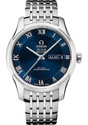 Omega De Ville Hour Vision Co-Axial Master Chronometer Annual Calendar Watch - 41 mm Steel Case - Two-Zone Blue Dial - 433.10.41.22.03.001 - Luxury Time NYC