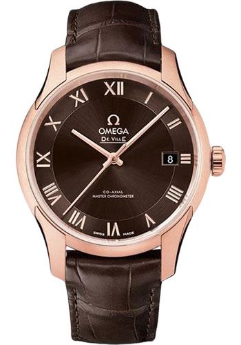 Omega De Ville Hour Vision Co-Axial Master Chronometer Watch - 41 mm Sedna Gold Case - Two-Zone Brown Dial - Brown Leather Strap - 433.53.41.21.13.001 - Luxury Time NYC