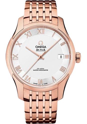 Omega De Ville Hour Vision Co-Axial Master Chronometer Watch - 41 mm Sedna Gold Case - Two-Zone -Silver Dial - 433.50.41.21.02.001 - Luxury Time NYC