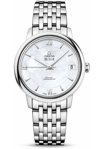 Omega De Ville Prestige Co-Axial Watch - 32.7 mm Steel Case - Mother-Of-Pearl Dial - 424.10.33.20.05.001 - Luxury Time NYC