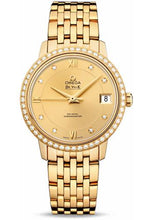 Load image into Gallery viewer, Omega De Ville Prestige Co-Axial Watch - 32.7 mm Yellow Gold Case - Diamond Bezel - Champagne Diamond Dial - 424.55.33.20.58.001 - Luxury Time NYC