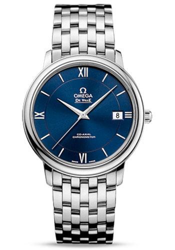 Omega De Ville Prestige Co-Axial Watch - 36.8 mm Steel Case - Blue Dial - 424.10.37.20.03.001 - Luxury Time NYC