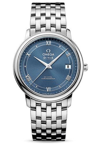 Omega De Ville Prestige Co-Axial Watch - 36.8 mm Steel Case - Blue Dial - 424.10.37.20.03.002 - Luxury Time NYC