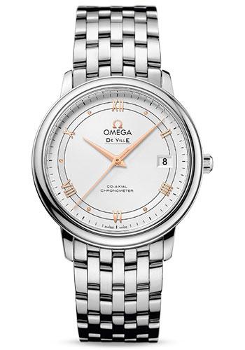 Omega De Ville Prestige Co-Axial Watch - 36.8 mm Steel Case - Silver Dial - 424.10.37.20.02.002 - Luxury Time NYC