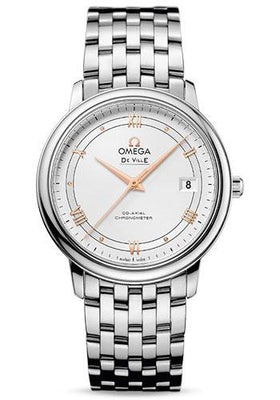 Omega De Ville Prestige Co-Axial Watch - 36.8 mm Steel Case - Silver Dial - 424.10.37.20.02.002 - Luxury Time NYC